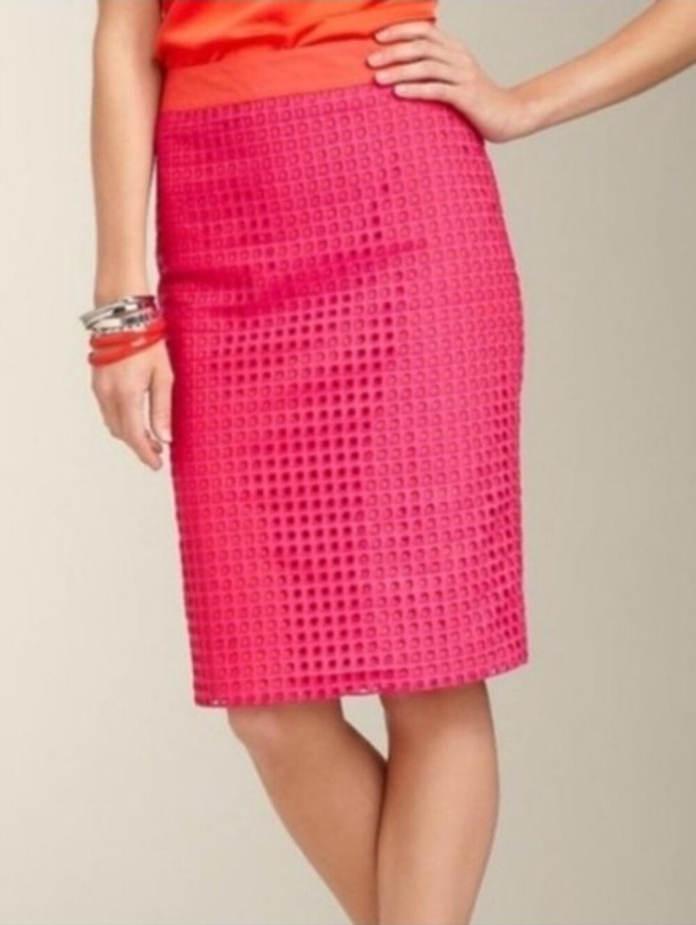 Talbots Bright Fuchsia Pencil Skirt